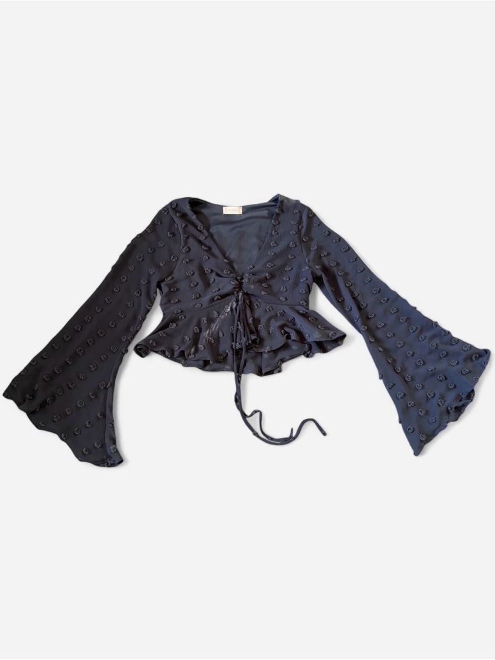 Altar’d State blouse with bell sleeves and tie front detail